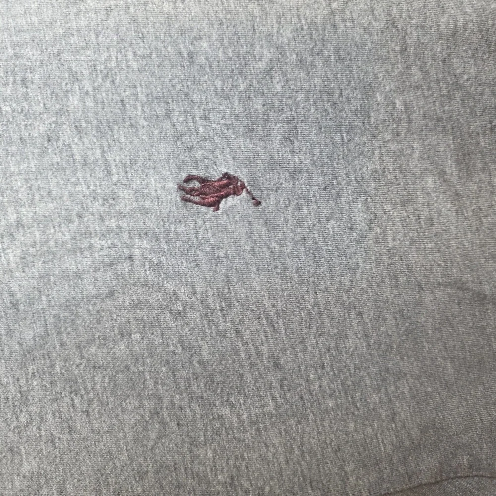 Polo Ralph Lauren Long Sleeve T Shirt Men's Large Gray Red Pony Embroidered 898